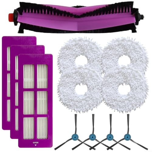 Image of Replacement Accessory Kit for Eureka J15 Pro & J15 Pro Ultra Vacuum, Includes Main Brush, 4 Side Brushes, Washable Filter and 4 Mop Cloths, Easy Install Cleaning Parts