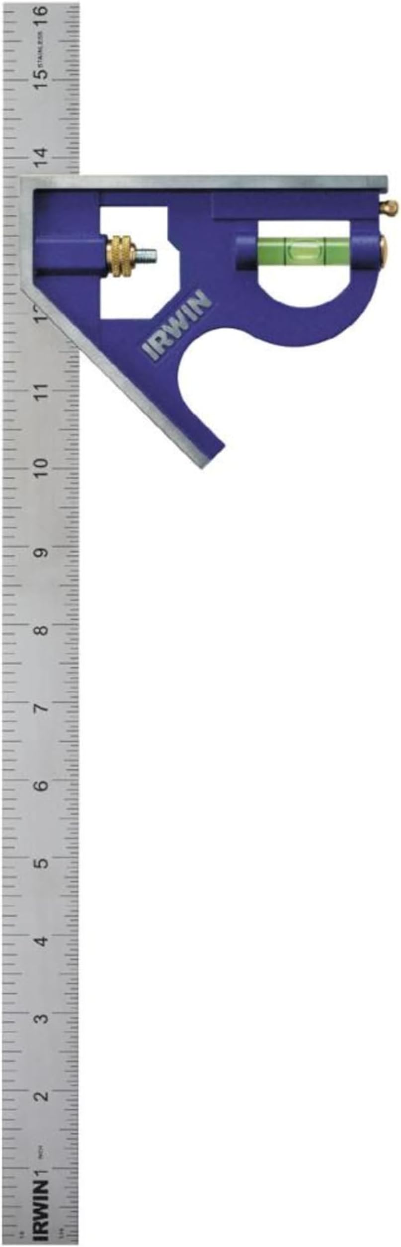 IRWIN Tools Combination Square, Metal-Body, 16-Inch (1794471), Blue