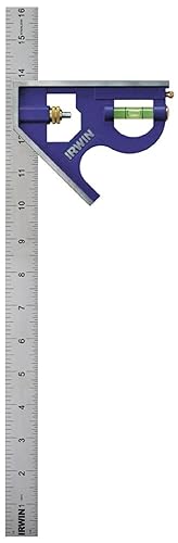 IRWIN Tools Combination Square, Metal-Body, 16-Inch (1794471), Blue