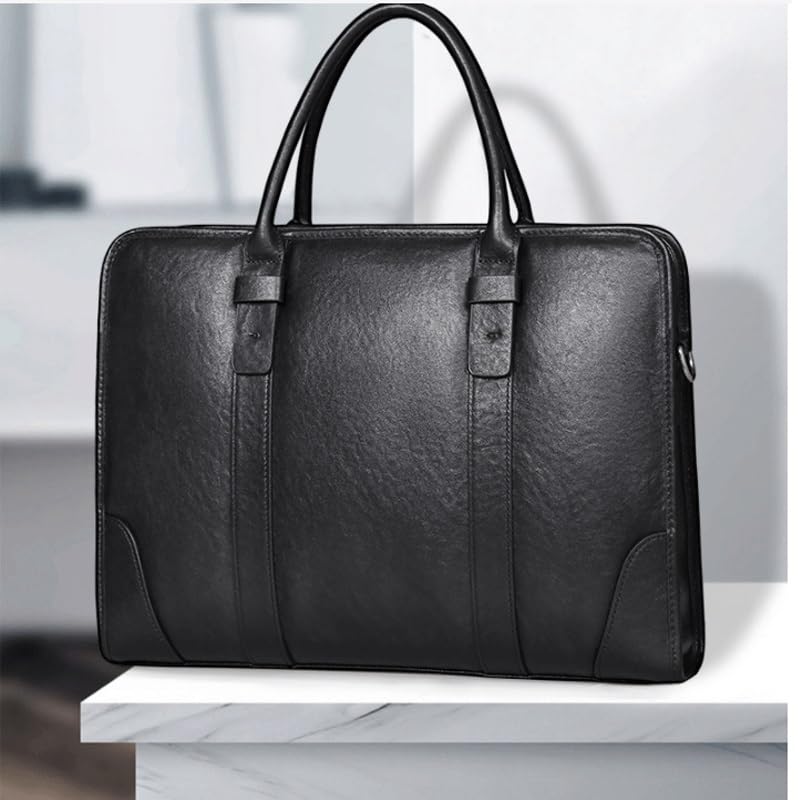 Nordic Men's Business Bag Large Capacity Handbag Casual Cowhide Men's Briefcase for Office Commute4