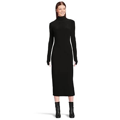 Norma Kamali Long Sleeve Turtleneck Dress To Midcalf Women