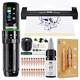 Dragonhawk L3 Kit de Tatouage, Machine à Tatouer Sans Fil avec Course 2,4-4,2 mm et Batterie 2000mAh, Imprimante à Stencil, 20 Aiguilles Cartouche pour Tatouage pour Débutants et Artistes