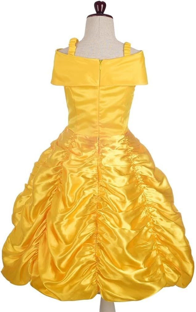 Lito Angels Princess Costume Iconic Fancy Dress Up Gold Gown with Accessories for World Book Day Kids Girls Age 2-3 Years - Image 3
