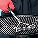 ステンレススチールグリルブラシ ロングハンドル Y字型三角形メッシュワイヤー毛 BBQグリルオーブン格子パティオキャンプ用 1個