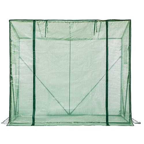 Foto von LARMNEE Tomaten Gewächshaus, Tomatenhaus, Foliengewächshaus, Tomatenzelt, 200 x 77,5 x 149/170 cm, Tomatengewächshaus Stabil, mit PE Gitterfolie und Fernster, Schrägdach, Grün EGN30GH02