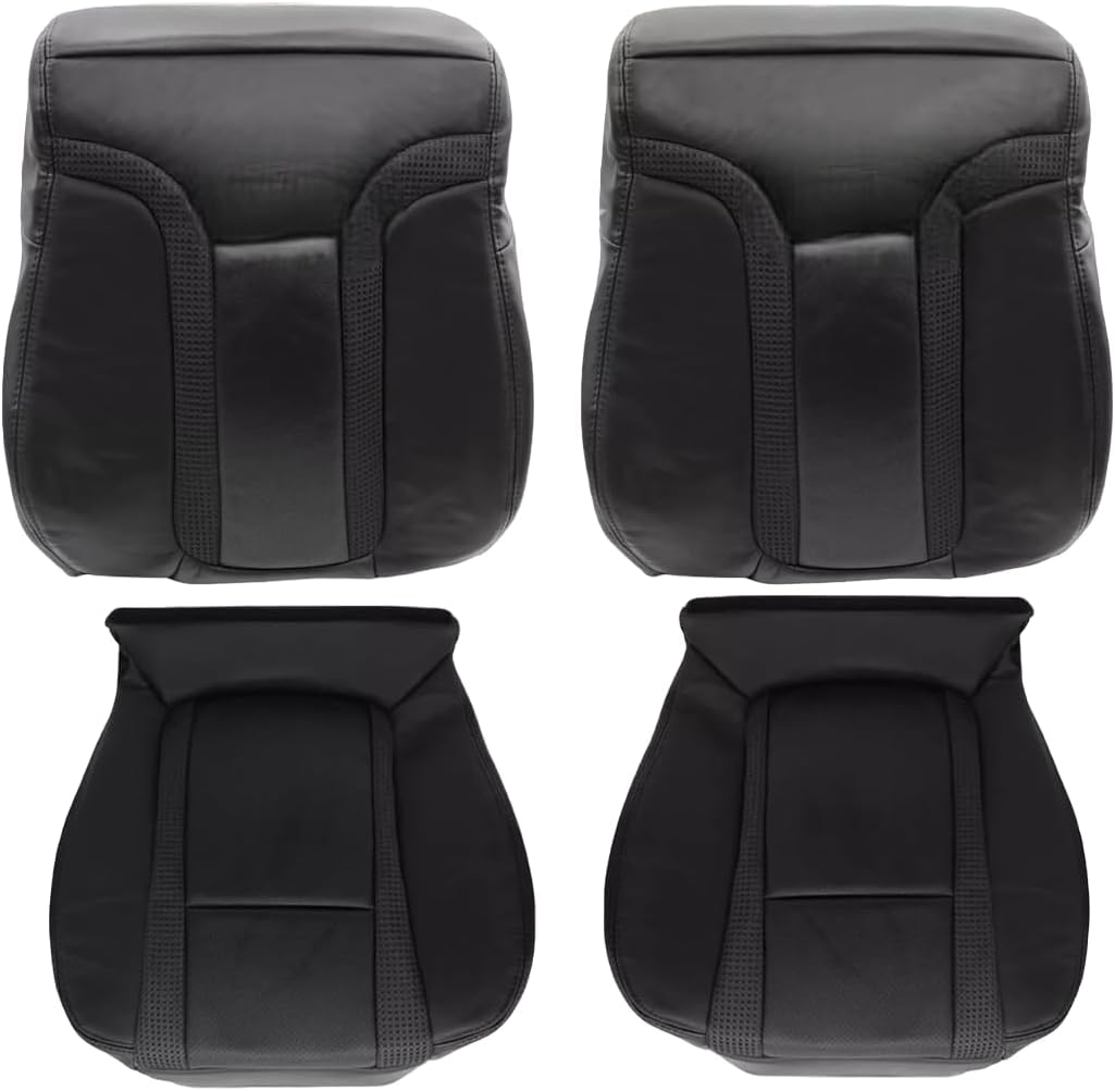 Charcoal Black Leather Driver Passenger Seat Covers for 2010-2014 Ford F150 Raptor by US Auto Seat Cover Inc