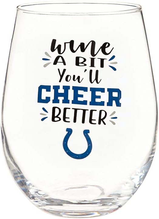 Team Sports America Indianapolis Colts, 17oz Boxed Stemless WIne Glass