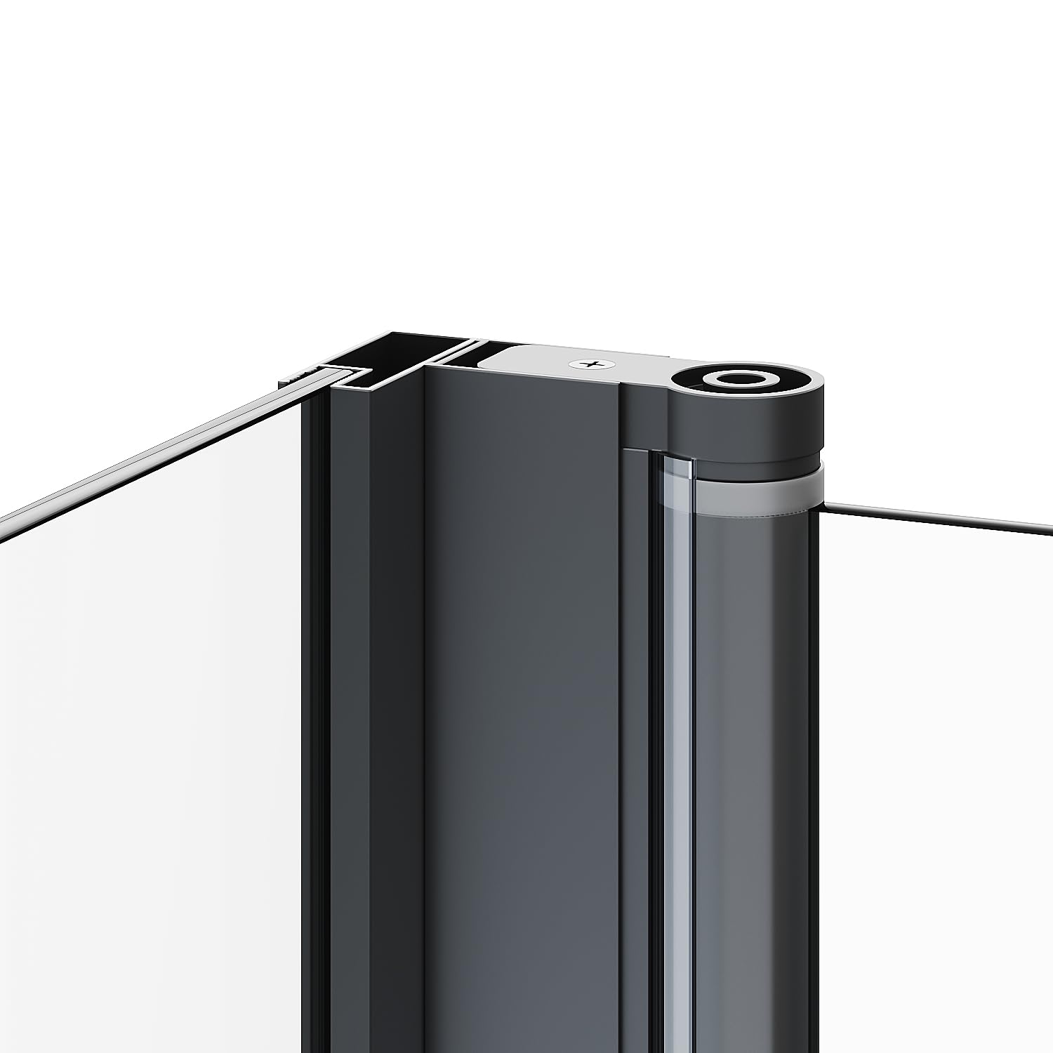 SONNI Box Vasca da Bagno 120x140cm, Di nero Parete Vasca con Dispositivo Pieghevole a 180 °, Vetro Trasparente 6mm Parete Vasca da Bagno Doccia