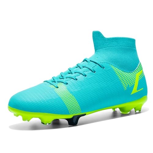 Men’s Soccer Cleats Football Boots Professional Training Turf Mens Outdoor Indoor Sports Athletic Big Boy's Fashion Sneaker Blue
