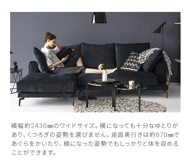 Amazon｜アルモニア (Armonia) カウチソファ ファブリック 3人掛け 【K