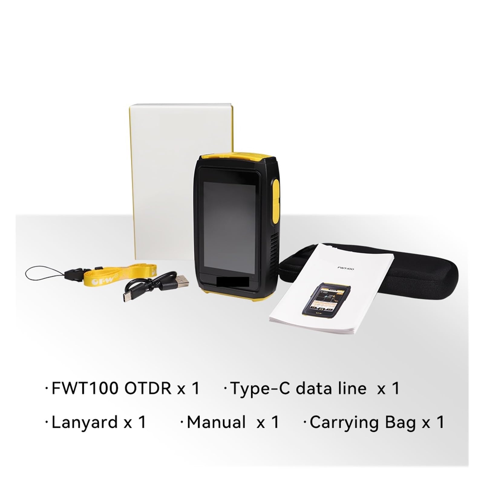 Mini OTDR Aktywny Test Na Żywo Światłowodu 1550nm 20dB Reflektometr Światłowodowy Ekran Dotykowy OPM Mapa Zdarzeń Tester Profesjonalne narzędzie dla elektryków(FWT 100 S5L iOLA UPC)