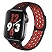 Produktbild VIKATech Ersatz Armbänder für Apple Watch Armband 44mm 42mm, Weiche Silikon Ersatz Armbänder für iWatch Armband Series 6/5/4/3/2/1, M/L, Schwarz/Rot