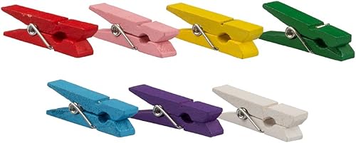 Miniatura 54 de JAM PAPER Wood Clip Clothespins - Small - 7/8 Inch - White - 50 Clothes Pins/Pack