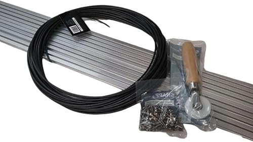 SNAPP - Kit de pantalla de aluminio para porche y patio, riel de aluminio extruido de 94 pulgadas (20 varillas), ranura de pantalla redonda (200