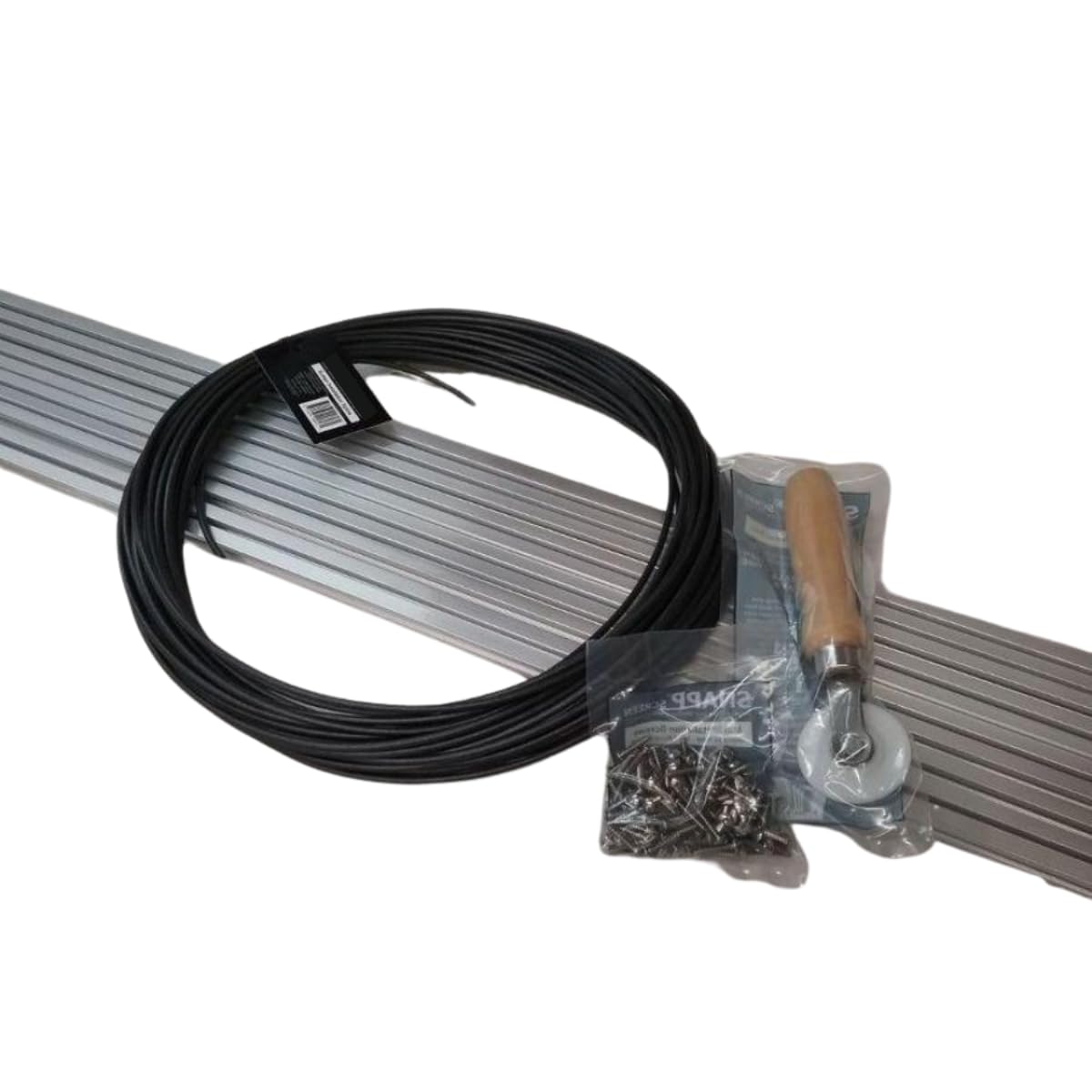 SNAPP Aluminum Track Porch Screen Kit - DIY Screened in Porch & Patio Kit - 94-in Extruded Aluminum Track (10 Sticks), Round Screen Spline (100-ft),