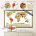 Scratch Off World Map + Scratch Off USA Map Travel Poster | US States and World Country Flags Detailed in Large 30