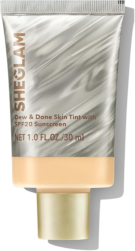 SHEGLAM Dew & Done Skin Tint com FPS 20, cobertura leve a média, tom Buttercream