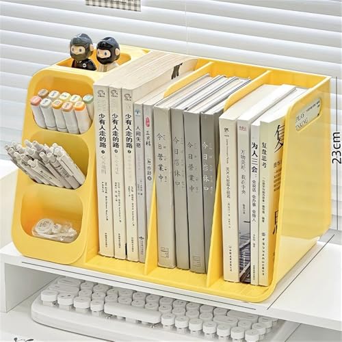Petmoon ファイルボックス 伸縮 本棚 雑誌収納ボックス 多機能 マガジンラック ボールペン 消しゴム 収納ケース ブックスタンド 収納ラック 書類整理 本立て 整理棚 卓上 ファイル 収納 スリム インテリア 文机 オフィス用品 文房具 子供部屋