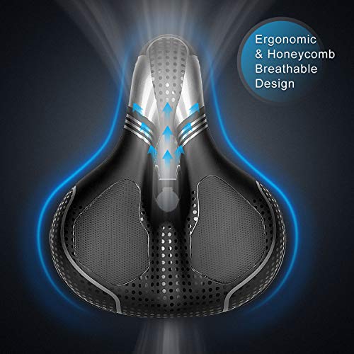 OGORI Bike Seat - Waterproof Bicycle Saddle Replacement for Men Women, Breathable Wide Universal Fit Soft Gel Cycle Seat… - Image 3