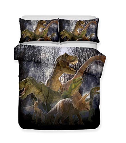 Stillshine Ropa de Cama Estampado de Dinosaurio jurásico 3D Funda nórdica 180x220 cm - Cama 90 cm/105 cm Suave y Transpirable Prevenir...