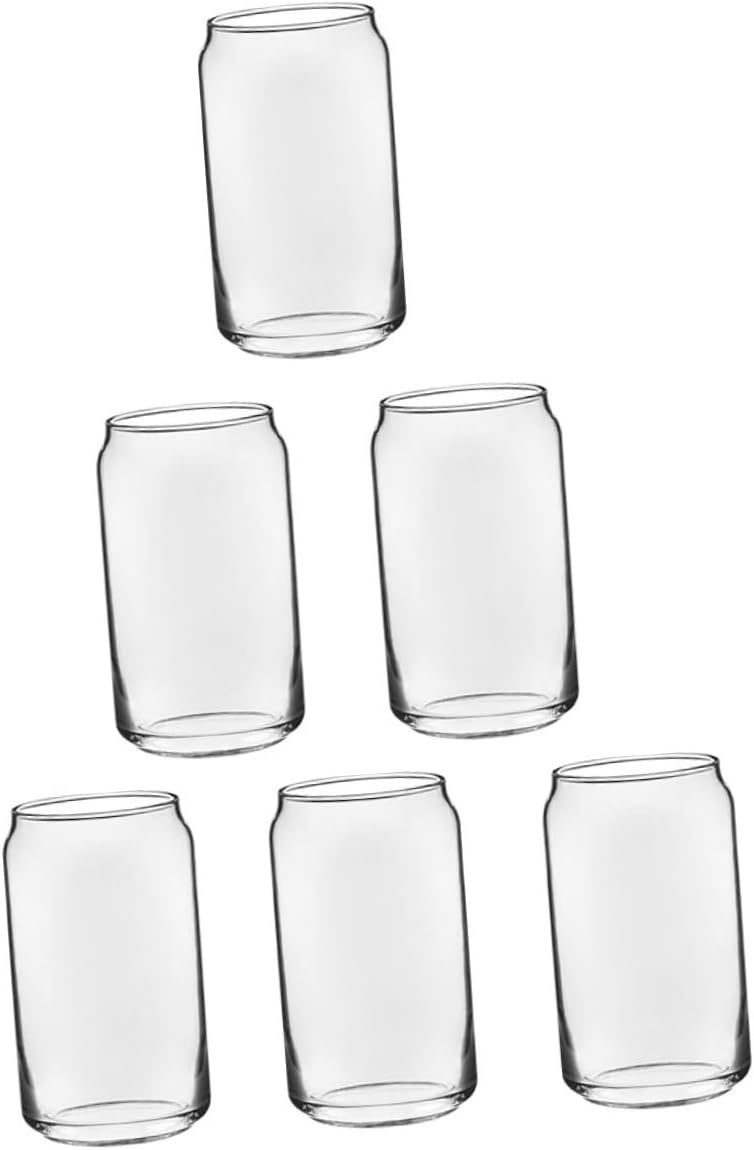 OUNONA 6pcs Cocktail Glasses Glass Beer Cup Reusable Water Cup Ribbed Glassware