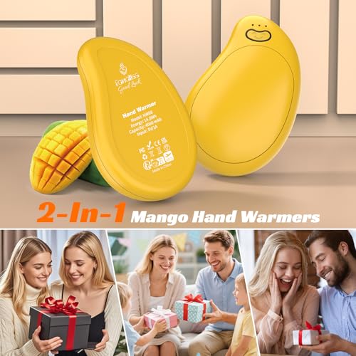 2-Pack Rechargeable Hand Warmers, FANDLISS USB Electric Magnetic Handwarmers with an 8000mAh High-Performance Battery and 3 Temperature Settings,Suitable for Outdoor, Skiing,Camping,Unisex, Yellow - Image 7