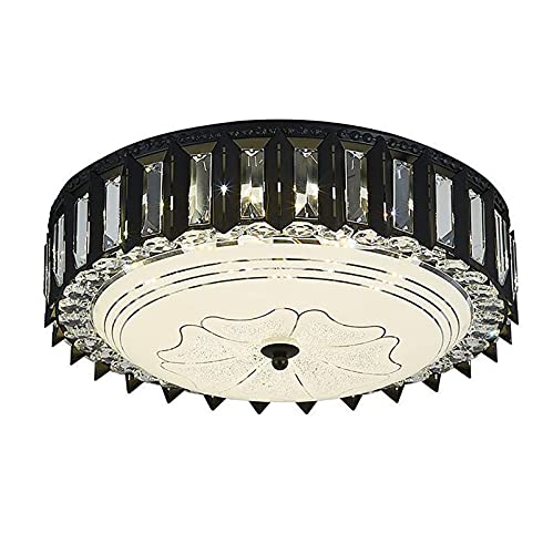 Plafonnier encastré en cristal LED moderne rond noir gradation en continu