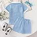 DOMOABEI Toddler Boys Clothes 2T Summer Outfits Polo Shirts Top Solid Short Sleeve T Shirts and Shorts Pocket Boys Fashion Sweatsuit 2pc Set Blue 2-3T