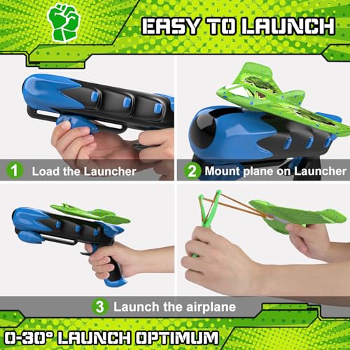image for Fuwidvia 6 Pack Airplane Launcher Toys, LED Foam Airplane Toys for Kid