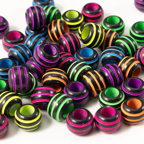 Image of 1000Pcs Acrylic Kandi Pony Beads Bulk for Bracelet Jewelry Making Supplies | Mix Candy Color,Round,crystal,large hole beads,