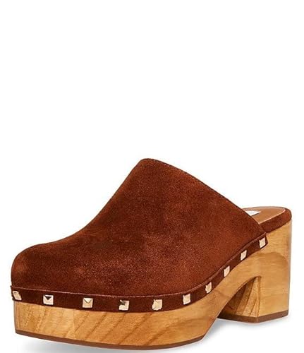 Steve Madden Brooklyn-1 Cognac Suede Fashion Embellished Platform Slip On Mule Clogs (Cognac Suede, 11) #TOP13