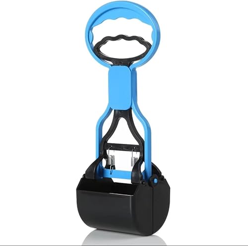 Pooper Scooper with Long Handle – Spring Grip Jaw Claw – Blue