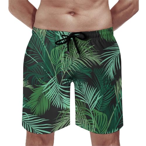 Swim trunk avec poches pour la plage short de bain homme imprimé feuille