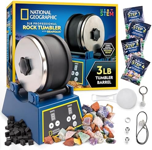 National Geographic 3 Lb. Rock Tumbler Kit for Kids and Adult Beg...
