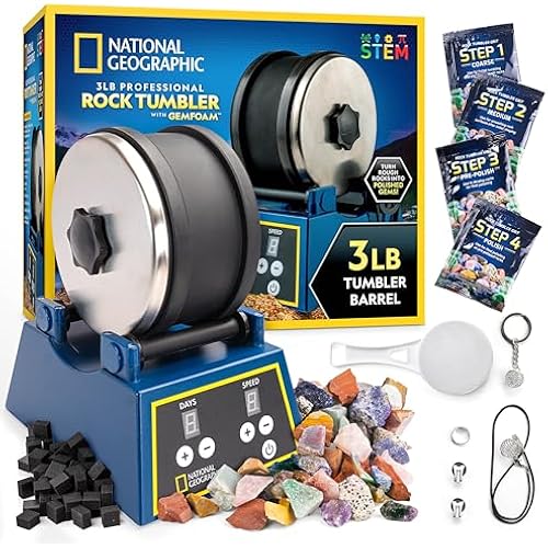 National Geographic 3 Lb. Rock Tumbler Kit for Kids and Adult Beginners