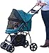 Pet Gear No-Zip Happy Trails Lite Pet Stroller for Cats/Dogs, Zipperless Entry, Easy Fold with Removable Liner, Storage Basket + Cup Holder
