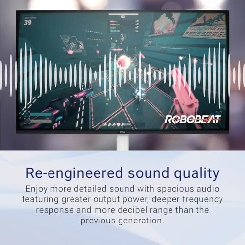 Image of Dell 24 inch IPS FHD Computer Monitor, 100Hz Refresh Rate, Integrated Dual 5W Speakers, 99% sRGB Color Gamut, 1500:1 Contrast Ratio, 2 x HDMI Ports, Ultra-Thin Bezel, Ash White