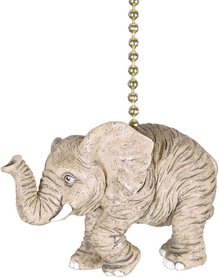 Clementine Design African Elephant Ceiling Fan Pull Chain Light Decorative Extension