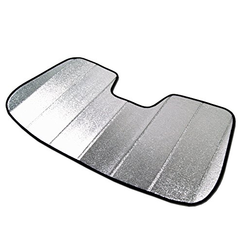 Image of Front Car Windshield Sun Shade Compatible with 2014-2019 BMW 3-Series GT F34 | Custom Fit Visor Accordion Fold Style Sun Protector | Silver & Grey 1-pc Set | SS-021