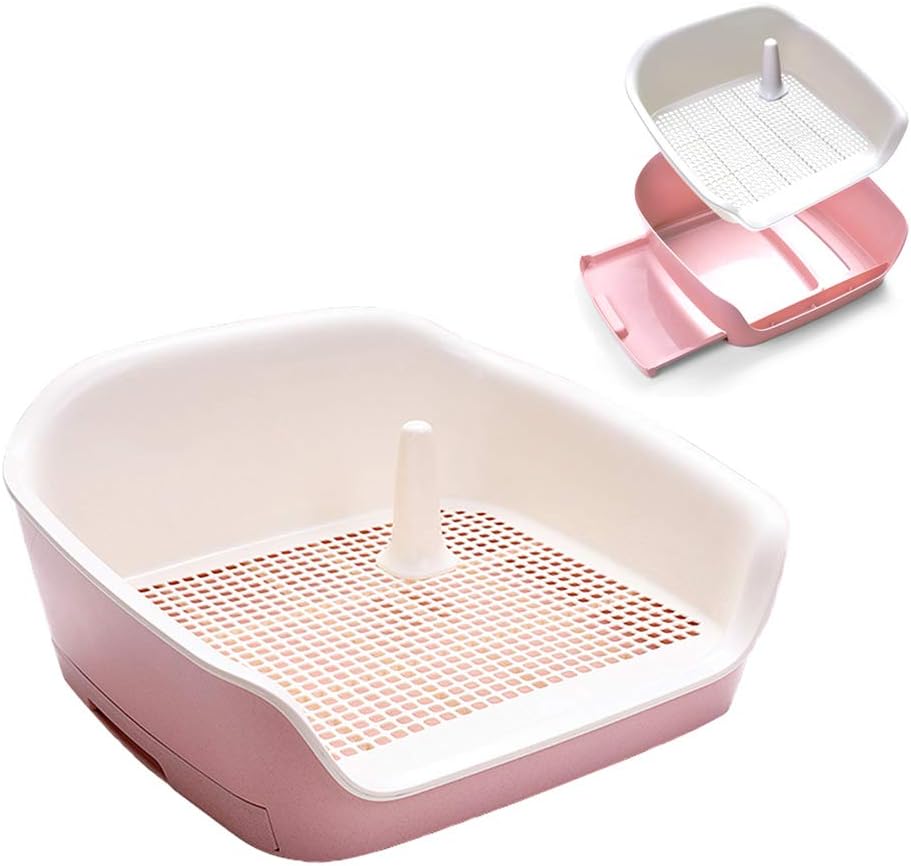 HORV Bathroom Dog Litter Box Training Mesh Pad Holder with Fence 2-Layer System Pet Urinal Potty Easy to Clean : Pet Supplies
