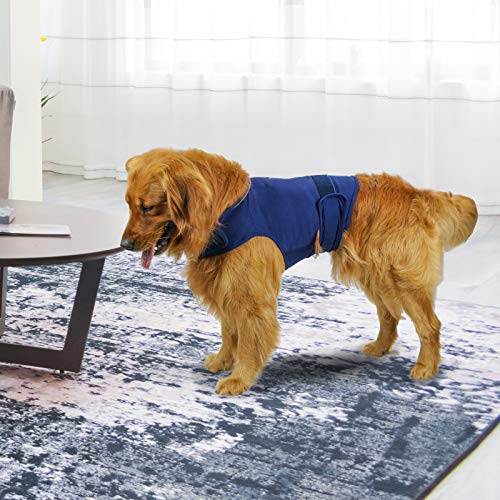 Image of Comfort Dog Anxiety Relief Coat, Dog Anxiety Calming Vest Wrap for Thunderstorm,Travel,4th of July Fireworks,Vet Visits,Separation Anxiety Relief for Dogs (L., Navy)