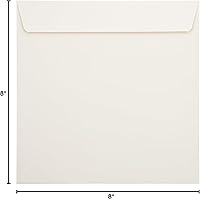 Vista 9 de LUXPaper Sobres de invitación cuadrados Despegar y prensar 8 x 8 pulgadas Natural Texto de 70 libras 50