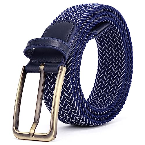 BOZEVON Ceinture Tressée Élastique - Multicolore Extensible Unisexe Décontractée Vintage Ceinture Étirable pour Homme et Femme
