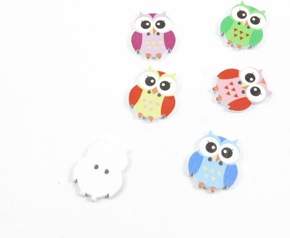 660 Pieces Sewing Wood Buttons Sew On Arts Crafts Notions Supplies Fasteners LW065 Big Eyes Owl