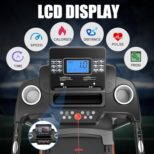 Image of 15% Auto Incline Treadmills 400LBS Capacity, 3.5 HP Heavy Duty Treadmill for Home, Walking Folding Treadmill, Running FoldableTreadmill Wide Belt, 0.5-8.5MPH, Bluetooth, APP