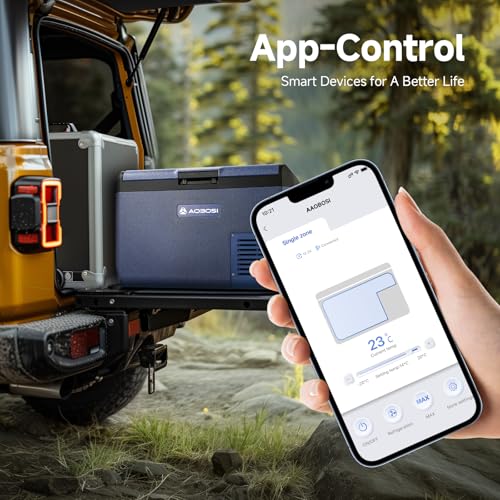 AAOBOSI Car Fridge 40L, IPX4 Waterproof Camping Fridge Freezer with APP Control, 12V/240V, -20°C to 20°C – Ideal for Campervan, Truck, Boat, Motorhome, Travel & Picnic - Image 7