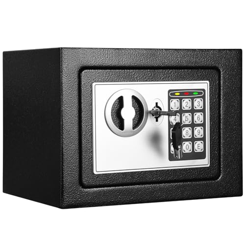 TOTOY Mini Personal Safe Box 0.4 Cu Ft- Steel Electronic