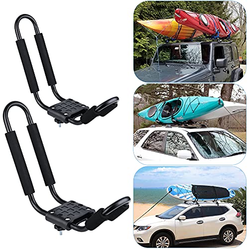 J Bar Kayak Roof Rack, Universal Kayak Carrier For Kayaks, Canoe, Surfboards, Ski Board & Sup Paddle Boards Rooftop Mount On Suv, Car & Truck(1 Pair) #TOP6