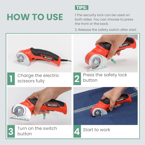 image for VLOXO Electric Scissors, Cordless Cardboard Cutter Power Box Cutter wi