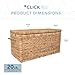 ClickDecor Storage Trunk, Farmhouse Style, Extra Large (33”), Deep, Woven Wicker Chest With Metal Frame, 2 Handles, Flip Top Lid and Stay Open Safety Hinges, Sustainable Eco Material, Natural Wicker